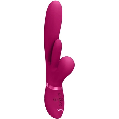 VIVE Kura - Thrusting G-Spot Vibrator with Flapping Tongue and Pulse Wave Stimulator - Pink