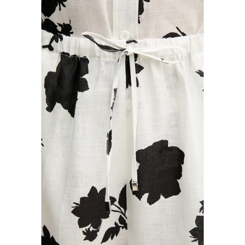 Liviana Conti Ленен къс панталон Liviana Conti в бяло с десен с висока талия L5SL57 (L5SL57)