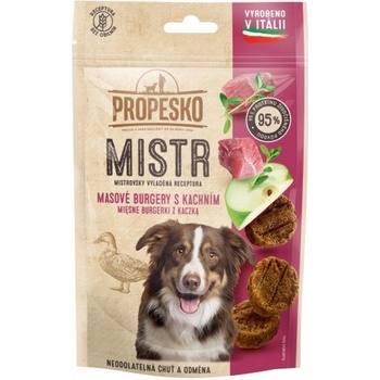 Partner in Pet Food PROPESKO MISTR Mini Burgers - лакомство за куче, месен бургер с патица, 95 % протеин - 60гр - 40915