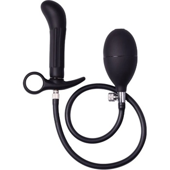 Image 1 of Rimba Latex Play Inflatable Anal Plug with Pump Black