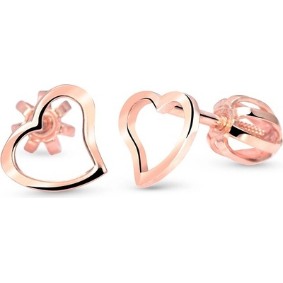 Cutie Jewellery Srdiečkové náušničky z ružového zlata C2760-30-X-4