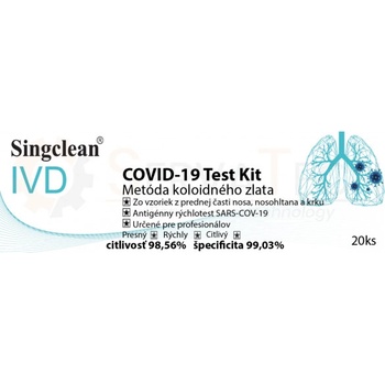 Hangzhou Singclean COVID-19 Test Kit Colloidal Gold Method 20 ks