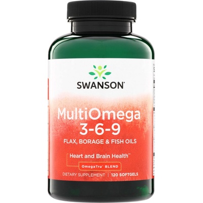 Swanson MultiOmega 3-6-9 Kyselina EPA DHA 120 kapslí
