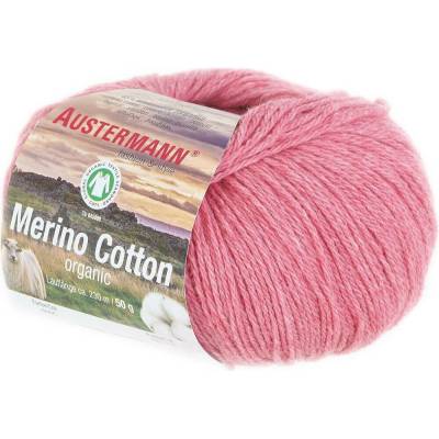 Austermann MERINO COTTON - 55% vlna merino, 45% bavlna - Ručně pletací příze Barva: 06 PINK