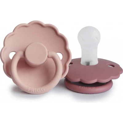 Frigg Daisy silikon dvojbalenie cumlíkov Blush/ Dusty Rose