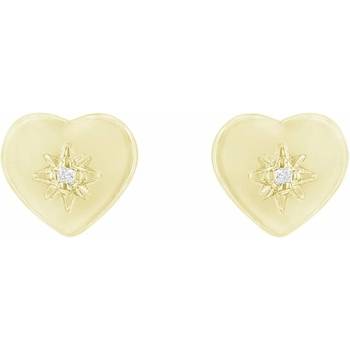 Eppi Zlaté náušnice v tvare srdca s diamantmi Lerato E41910