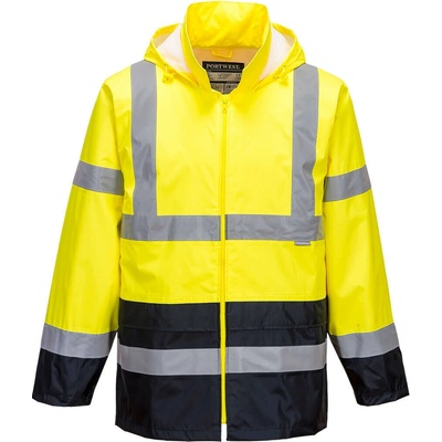 PortWest HI-VIS Classic CONTRAST H443 Reflexní bunda proti dešti HV žlutá/námořní modrá