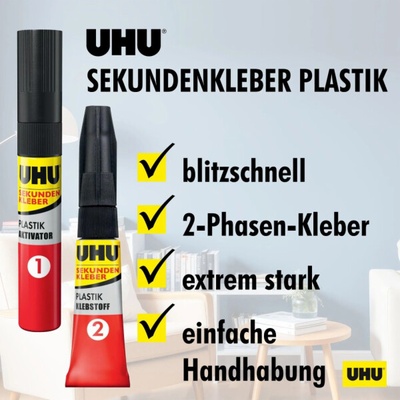 UHU Super Glue Plastic 2 g + 3ml