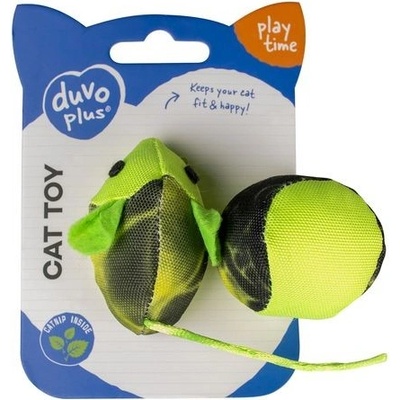 Duvo+ Myš a lopta s catnipom 2ks 16 x 3,8 x 4 cm