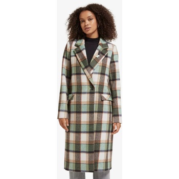 Scotch & Soda Зелено дамско карирано зимно палто със смес от вълна Scotch & Soda Scotch & Soda | Zelen | ЖЕНИ | M