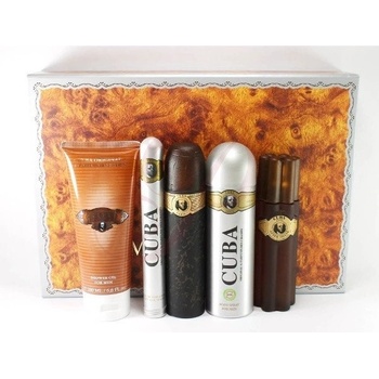 Cuba Must Have Gold EDT 100 ml + EDT 35 ml + 100 ml vody po holení + 200 ml sprchový gel + deospray 200 ml dárková sada