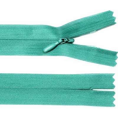 Spirálový zip no.3 skrytý nerozepínací 20cm - více barev color: 636 zelenomodrá