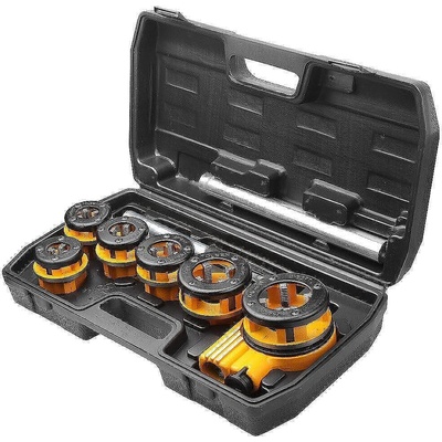 TOLSEN Винторезка ръчна с 6 глави 1/4", 3/8", 1/2", 3/4", 1", 1-1/4" tolsen 9 части (ТЛС33011)