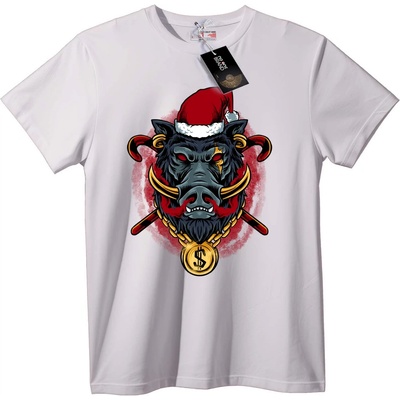 NOONEBRAND Тениска Санта Вълк Урбан - 2XL, White
