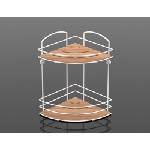 TEKNO TEL Ъглова етажерка за баня tekno tel bk-074w , 2 нива , дърво (7774150057)