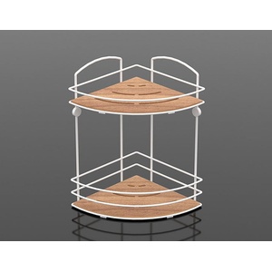 TEKNO TEL Ъглова етажерка за баня tekno tel bk-074w , 2 нива , дърво (7774150057)