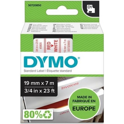 DYMO páska D1 19mm x 7m, červená na bielej S0720850