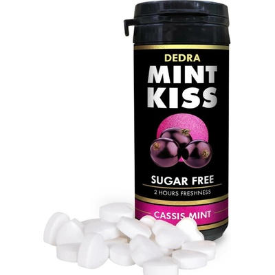 Mint Kiss rybízovo-mátové osvěžující pastilky bez cukru, cassis mint 28 g