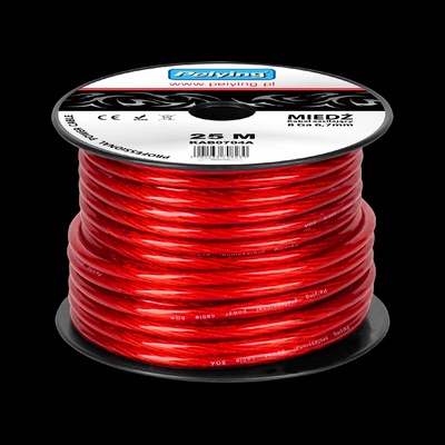 Cabletech 8Ga OD6,7mm² červený 25 m