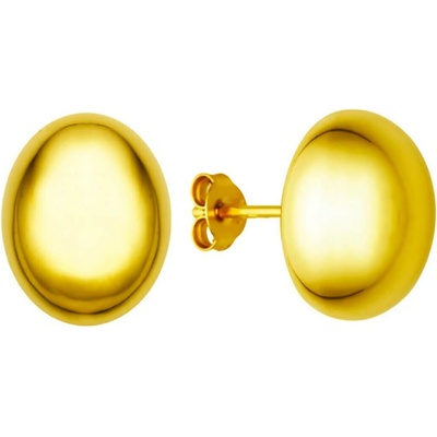 Bealio 13459 stříbrná náušnice VYPOUKLÉ PECKY zlacené yellow 15 mm 03-13459-3449