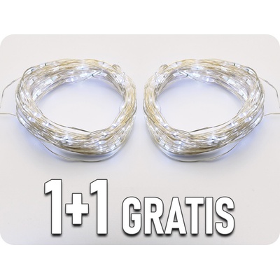 ACA Lighting LED dekoračná reťaz 2m 20LED 2xAA studená biela bez funkcií strieborná X0120211