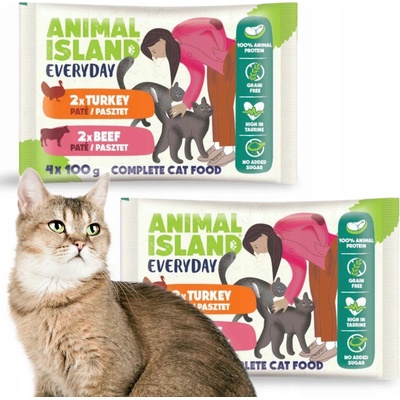 Animal Island Everyday paštéta hovädzie / morčacie 4 x 100 g
