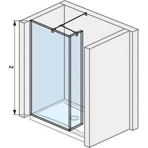Jika Pure - Душ стена от две части 70х20 см, Jika Perla Glass, прозрачно стъкло H2684210026681 (H2684210026681)