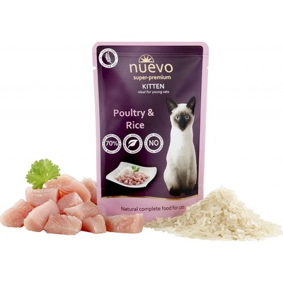 Nuevo Kitten drůbeží s rýží a lososovým olejem 85 g