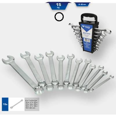 KS tools Súprava prstencových a otvorených kľúčov 15-dielna BT011015