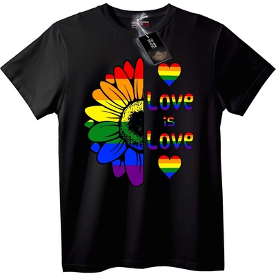 NOONEBRAND Тениска Дъга Любов Слънчоглед - S, Black