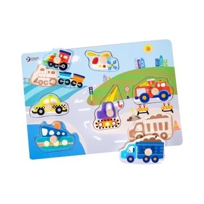 Classic World - Дървен пъзел с дръжки - Трафик (3611)