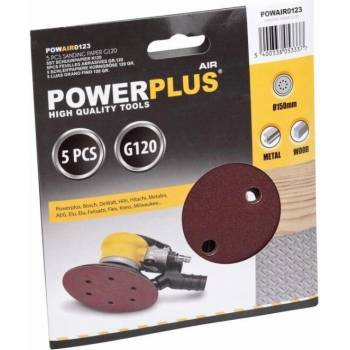 POWERPLUS POWAIR0123 - 5x brúsny disk priem.150 G120 POWAIR0123
