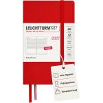 Leuchtturm1917 Daily Calendar 2027 Pocket (A6) - English, Cherry, 90 x 150 mm, January-December (12 months), 1 page per day, hourly grid 7: 00-22: 00, hardcover, 80 g/m2 paper - 400332 (400332)