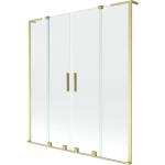 Mexen Velar L Дуо параван за вана, разтегаем с 2 крила, 150 x 150 см, прозрачен, златисто четкан - 896-150-003-02-55 (896-150-003-02-55)