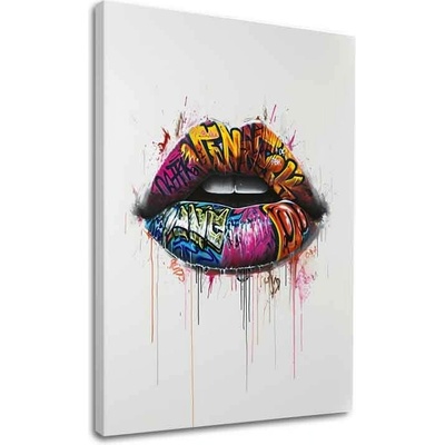 Obraz Graffiti Lips | Talianske plátno - 70x100 cm