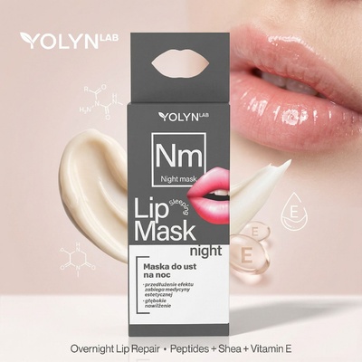 Yolyn Нощна маска-терапия за устни с пептиди YOLYN LAB Lip Mask (YN010848)
