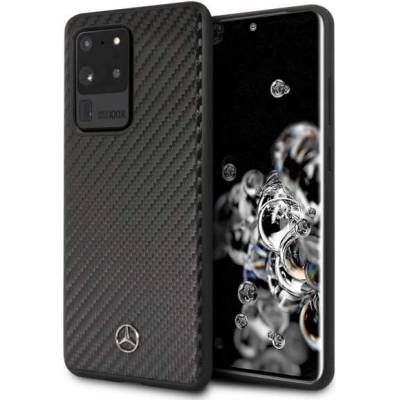 Mercedes-Benz Dynamic Leather Hard Case - дизайнерски кожен кейс за Samsung Galaxy S20 Ultra (черен)