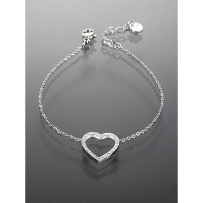 Prosperk náramek z chirurgické oceli srdce stříbrná S0497