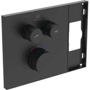 Ideal Standard Ceratherm Navigo Solos - Термостатичен смесител за вграждане, за 2 уреда, копринено черно A7894XG (A7894XG)