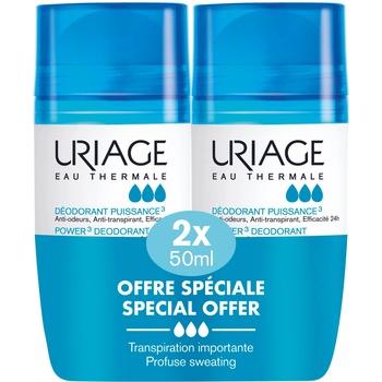 Uriage Комплект - Рол-он дезодорант Power 3, 2 х 50 ml