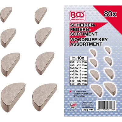 BGS technic Комплект шпонки, 80 броя; bgs technic, 8117