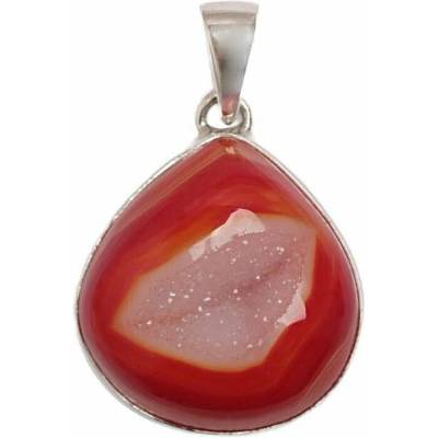Nefertitis Achát drúzička red aura přívěsek stříbro P146 NF65125
