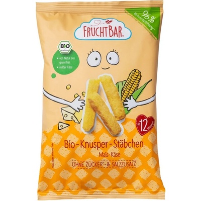 FruchtBar BIO kukuričné chrumky so syrom nesolené 30 g