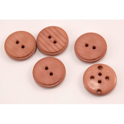 Dierkový gombík - vrúbkovaný - staroružový - priemer 2 cm