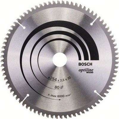 BOSCH Pilový kotouč optiline wood 254 x 30 x 2,5 mm, 80
