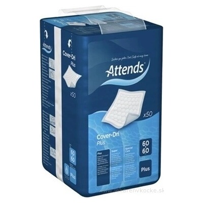 Attends Healthcare Group ATTENDS Cover-Dri Plus inkontinenčné absorpčné podložky, savosť 850 ml, rozmer 60 × 60 cm, 50 ks