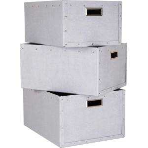 Bigso Светлосиви картонени кутии за съхранение в комплект от 3 броя Ture - Bigso Box of Sweden (4533C6249)