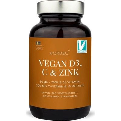 Nordbo Vegan D3 C a Zinok 90 kapsúl