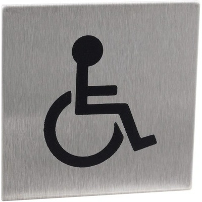 "Znak rozlišovacej ""WC-invalidé"", 60 x 60 mm, samolepiaci, nerez"