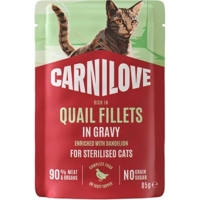 Carnilove Cat Pouch Gravy Quail+Dandelion Steril. 85 g